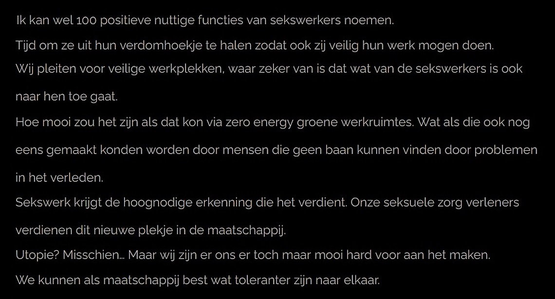 Wat uitgangspunten van Stichting Sexpower Projecten van Stichting Sexpower