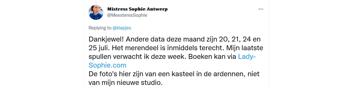 Meesteres Sophie Antwerpen