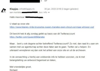 UPDATE: is FAKE! | De Brusselse Queen Marieke; geen shout-out maar whisper-out…