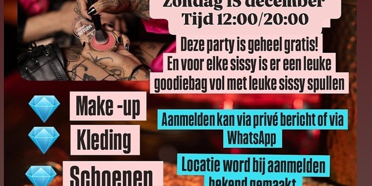 Zondag 15-12, gratis SISSY verkoop- en ruilparty (midden NL)