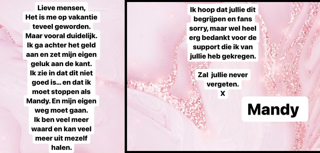 Mandy Goddess Michelle gestopt